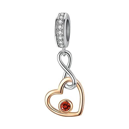 MariaFonte charm new 2024 MariaFonte compatibile tutte marche pendente cuore oro rosa corallo rosso infinito compleanno anniversario ciondoli originale offerte argento 925 mamma bead portafortuna famiglia natale