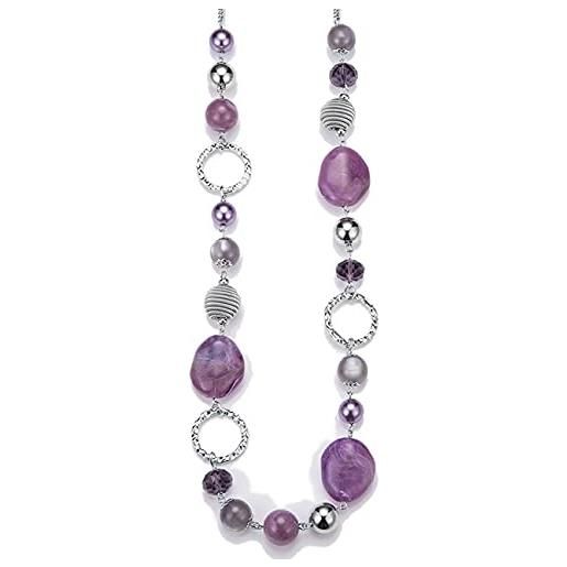BULINLIN collana lunga da donna con perle in stile boho, in argento, per anniversario di matrimonio, gioiello alla moda, resina vetro perla