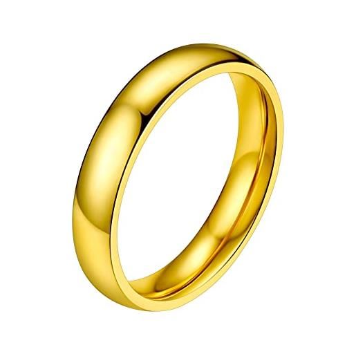PROSTEEL anello uomo oro giallo fede anello donna uomo acciaio dorato colore oro fede anelli in oro giallo uomo misura 17