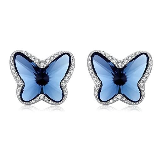 jiamiaoi orecchini a farfalla argent per le donne ragazze placcati oro bianco 18 carati, orecchini a forma di farfalla regalo di natale
