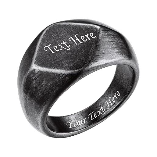 Bestyle anello uomo personalizzabile in acciaio inossidabile vintage anelli personalizzati uomo anelli sector uomo misura 22