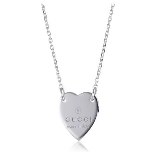 Gucci collana da donna trademark cuore ybb223512001, nessuna pietra preziosa