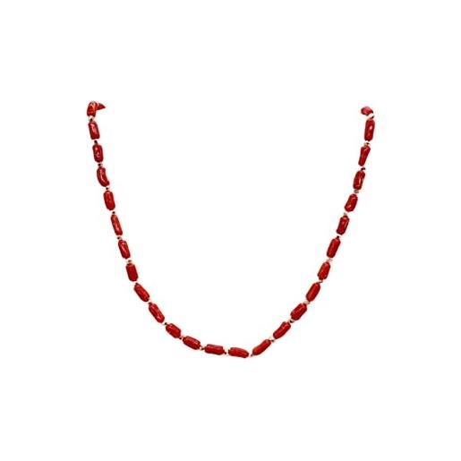 sicilia bedda - collana unisex in corallo rosso del mediterraneo - prodotto realizzato interamente a mano. (col01, 50)
