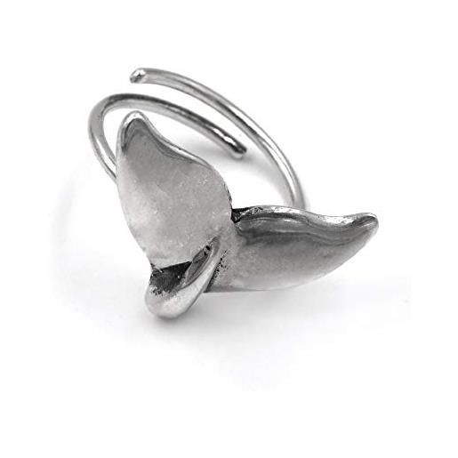 Damiano Argenti anello in argento 925 brunito coda di balena argento