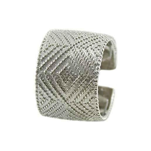 Fede Sarda anello a fascia in argento 925 lavorazione tappetto sardo pallini (15)