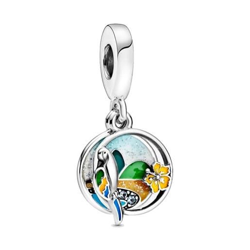 ZHANGCHEN ajuement braccialetti originali pandora 925 argento erling brasile beach parrot ciondola charms perline donna gioielli fai da te