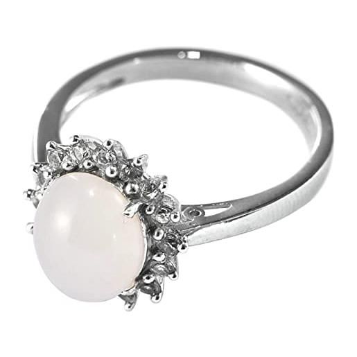 Epinki anello argento 925 per donna giada con zirconi bianco anelli gioielli vintage misura 17