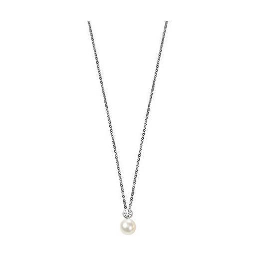 Morellato collana da donna in argento a forma di y sanh02, argento sterling, perla