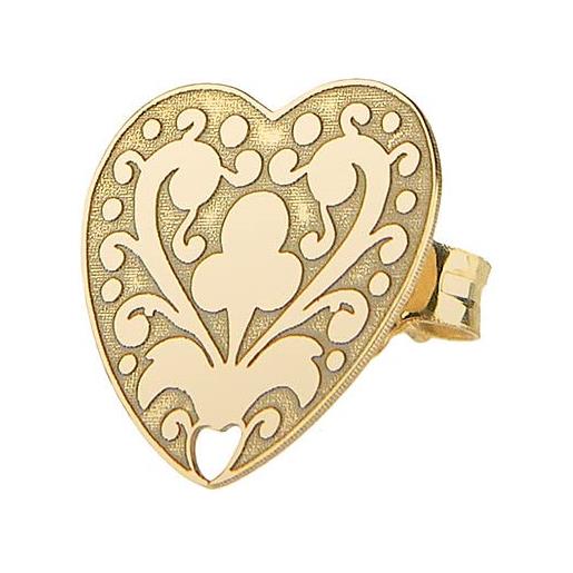 Lebole Gioielli collezione gotico romantico gormcuore cuore orecchino a lobo singolo da donna in argento
