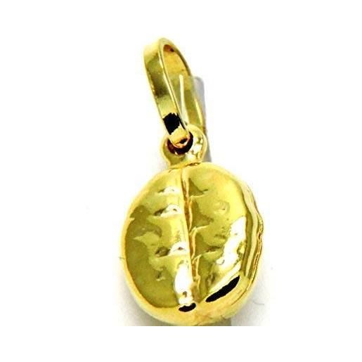 PEGASO GIOIELLI ciondolo oro giallo 18kt (750) pendente chicco di caffè portafortuna uomo donna