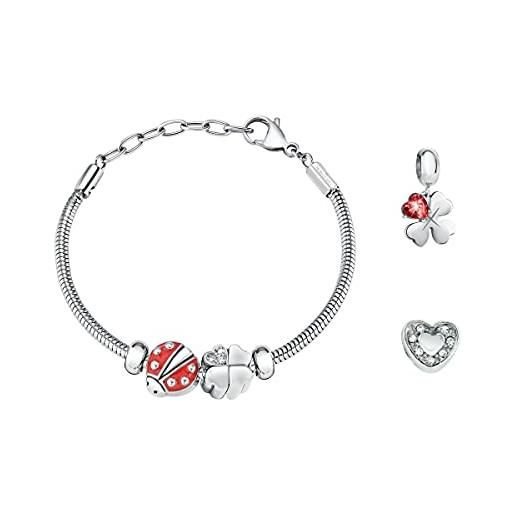 Morellato drops bracciale donna, in acciaio, zirconi, cristalli - scz1141