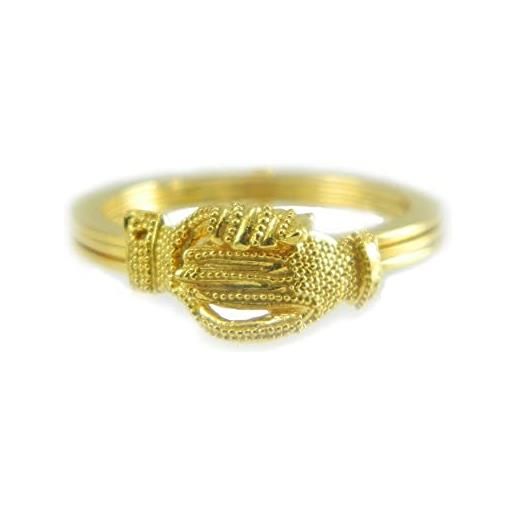 PAOLO SABA anello maninfide mani che si stringono oro giallo 18 kt lavorato a grani gioiello sardegna artigianale (15)