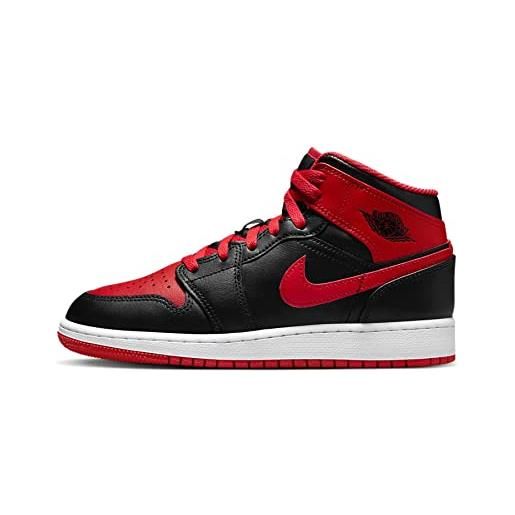 Nike air jordan 1 mid (gs), scarpe da basket bambini e ragazzi, rosso, 36.5 eu