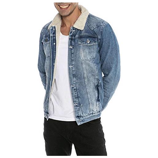 Redbridge giacca a jeans da uomo con cappuccio giubbotto da mezza stagione denim nero xl
