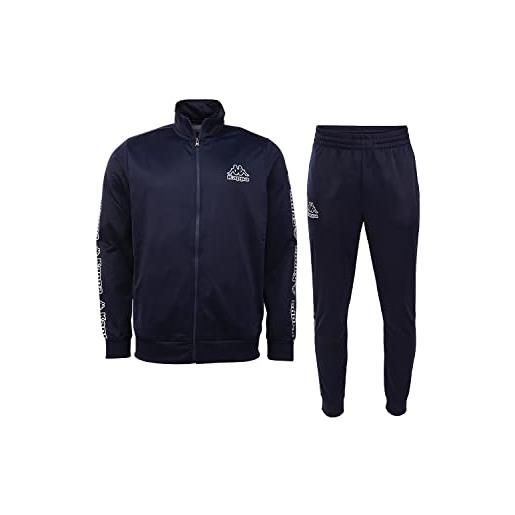 Kappa tuta da jogging da uomo nelle taglie s-3xl, con elegante logo su braccia e gambe, disponibile in blu o nero, adatta come tuta sportiva o lounge wear i regular fit, blu, s