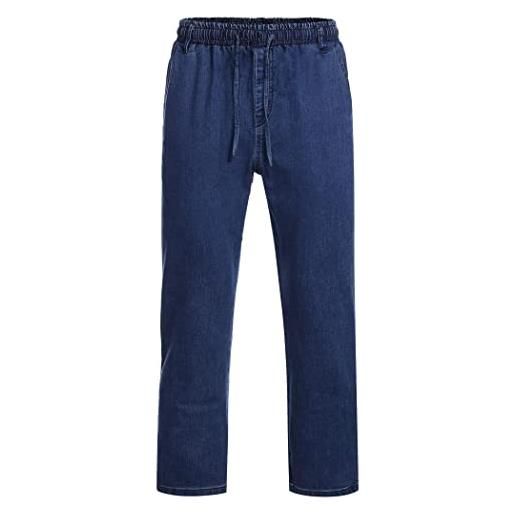 COOFANDY jeans a gamba dritta da uomo pantaloni in denim elasticizzato maschile vita elasticizzata leggera vita elastica maschile casual blu l