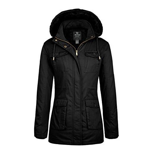 Wantdo cappotto invernale caldo jacket outdoor casual cappotto medio lungo giacca con cappuccio donna