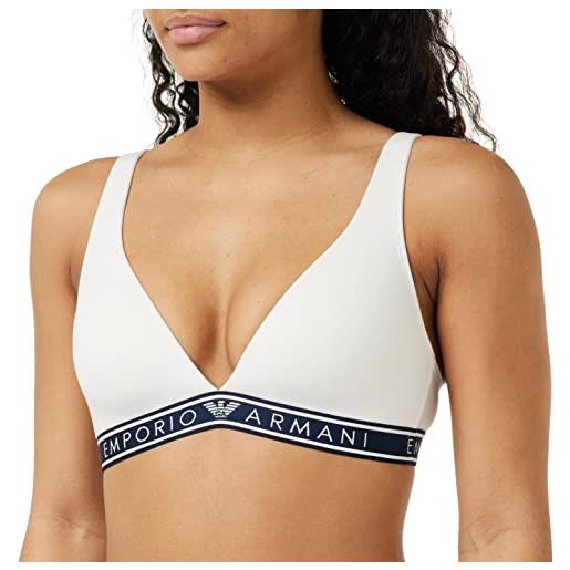 Emporio Armani women's iconic logoband bra reggiseno imbottito, light grey melange, xs da donna