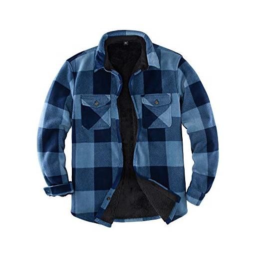 ZENTHACE camicia giacca da uomo in flanella foderata in caldo pile sherpa (tutto foderato in pile sherpa), scarpette a strappo voltaic 3 velcro fade - bambini, x-large