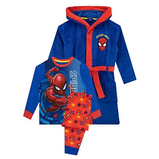 Marvel ragazzi vestaglia da notte pigiama spiderman blu 6-7 anni