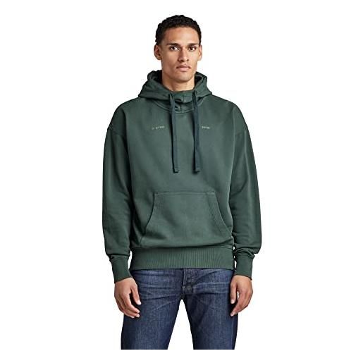 G-STAR RAW men's garment dyed oversized hoodie, grigio (granite gd d22327-d249-b810), m