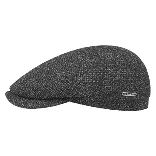 Stetson belfast tweed coppola uomo - made in the eu berretto piatto cappello invernale con visiera, fodera autunno/inverno - 63 cm antracite