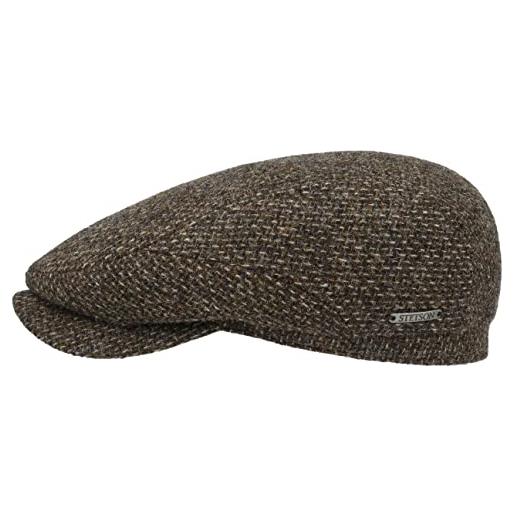 Stetson belfast tweed coppola uomo - made in the eu berretto piatto cappello invernale con visiera, fodera autunno/inverno - 57 cm blu