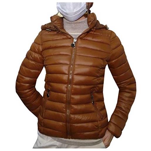 Fantasy giacca piumino ecologico trapuntino cappuccio invernale ragazza donna (46 xl it donna, nero)