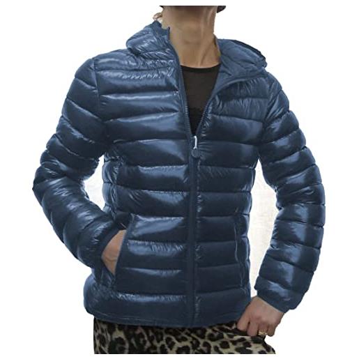 Fantasy giacca piumino ecologico trapuntino cappuccio invernale ragazza donna (46 xl it donna, panna)