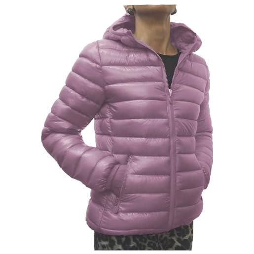 Fantasy giacca piumino ecologico trapuntino cappuccio invernale ragazza donna (46 xl it donna, blu jeans)
