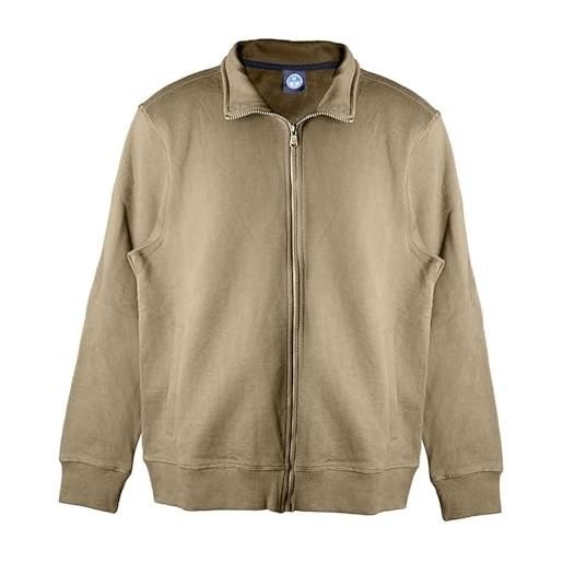 NORTH SAILS felpa basic sweatshirt full zip uomo cotone verde militare l