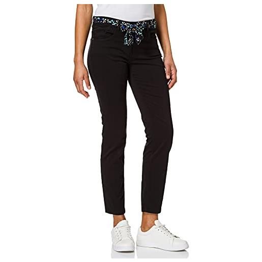 TOM TAILOR le signore alexa slim jeans con cintura 1025259, 14482 - deep black, 34w / 32l