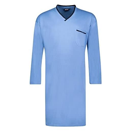 Adamo - camicia da notte a maniche lunghe, da uomo, taglia xl, colore: azzurro blu xxl