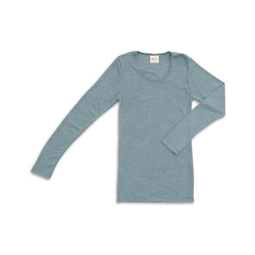 Engel natur, maglietta intima/camicia da donna, 70% lana (biologica), 30% seta (38-40 eu, nero)