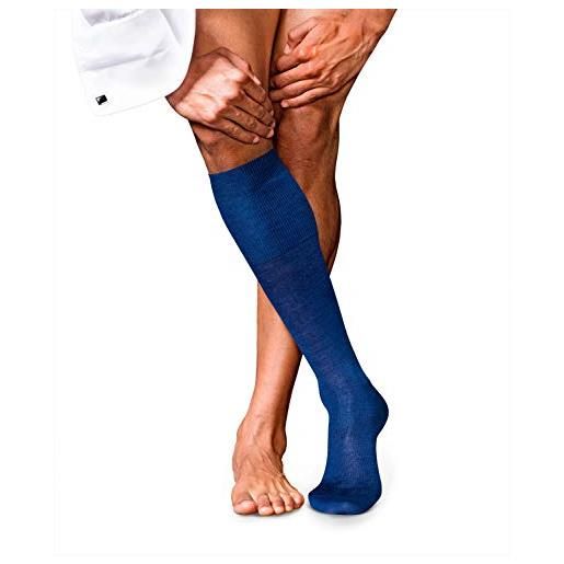 Falke no. 6 m kh lana seta al ginocchio tinta unita 1 paio, calzini lunghi uomo, blu (royal blue 6000), 43-44