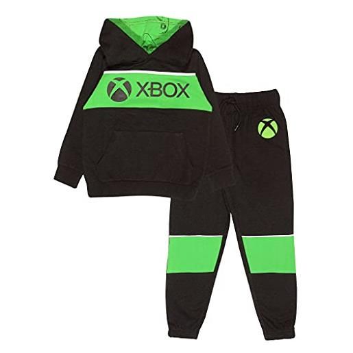 Popgear xbox hoodie e joggers set per ragazzi, stampa logo xbox, tuta manica lunga, merchandise ufficiale, dai 5 ai 15 anni
