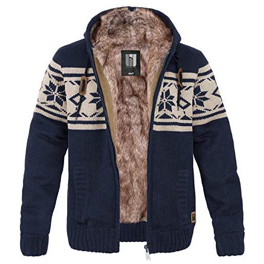 BW-ONLINE-SHOP - maglione norvegese taylor con pelliccia nero l