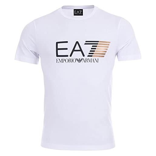 Emporio Armani t-shirt ea7 uomo maglietta 3zpt62 pj03z, manica corta, girocollo (xl, bianco)
