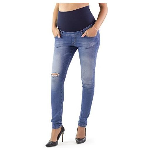 MAMAJEANS milano deluxe - jeggings premaman, modello skinny, super elasticizzato, jeans riutilizzabile dopo il parto - made in italy (42, used)