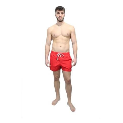 Emporio Armani boxer short embroidery logo, costume da bagno uomo, ruby red, 52