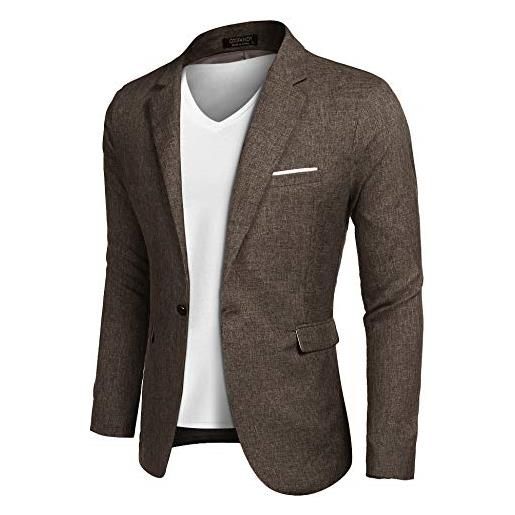 Generico Giacche da Uomo Casual Slim Fit Giacca Costume Blazer