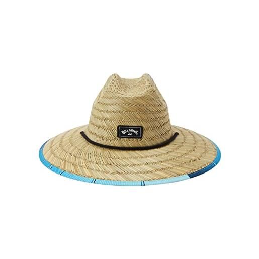 Billabong men's classic printed straw lifeguard hat, blue stripe, one