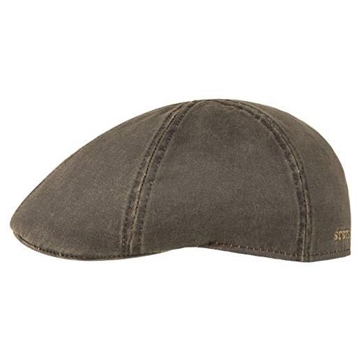 Stetson coppola level da uomo - berretto con visiera in cotone - berretto maschile con protezione uv 40+ - stile vintage - berretto piatto con visiera estate/inverno - marrone s (54-55 cm)