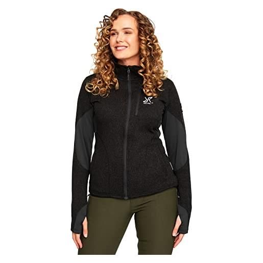 RevolutionRace fusion fleece da donna, giacca in pile ottima per le escursioni e le avventure all'aria aperta, jet black, l