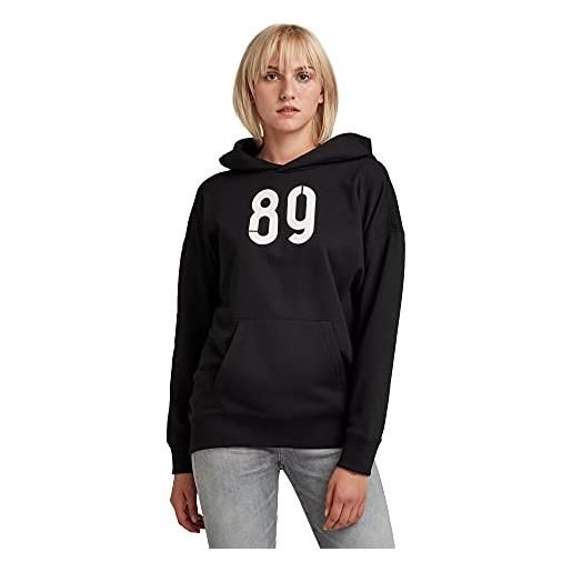 G-STAR RAW women's graphic back snaps hoodie, nero (dk black d20429-a613-6484), xxs