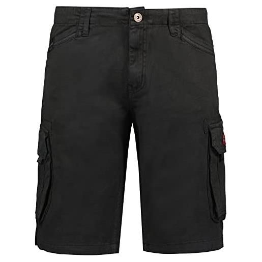Geographical Norway geo norway palar men -short/bermuda uomo - pantaloni cargo in cotone, abbigliamento maschio/uomo per l'estate - pantaloncini e bermuda, nero , m