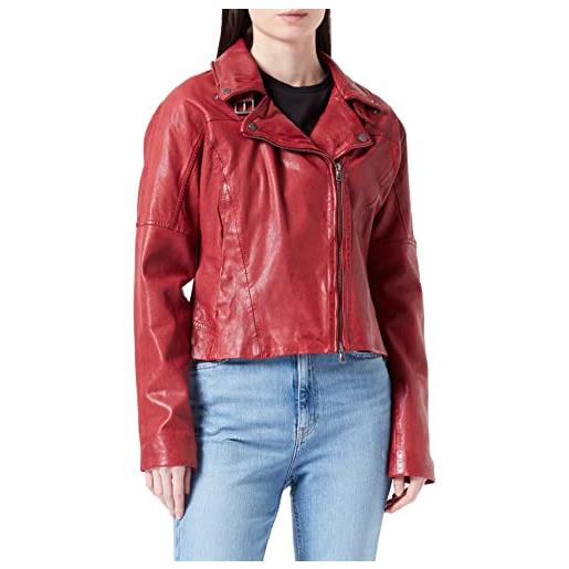 Freaky Nation lieke-fn giacca in pelle, rosso artisanal, xs donna
