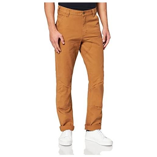 Carhartt, pantaloni da lavoro in tessuto duck rugged flex®, straight fit uomo, Carhartt® brown, w33/l32