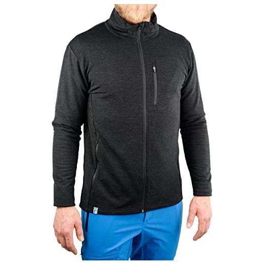 ALPIN LOACKER giacca da uomo merino 270 g/m² per l'outdoor e sport, nero xl