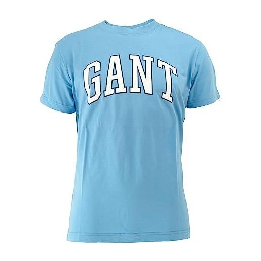 GANT md. GANT t-shirt, t-shirt uomo, blu ( gentle blue ), l